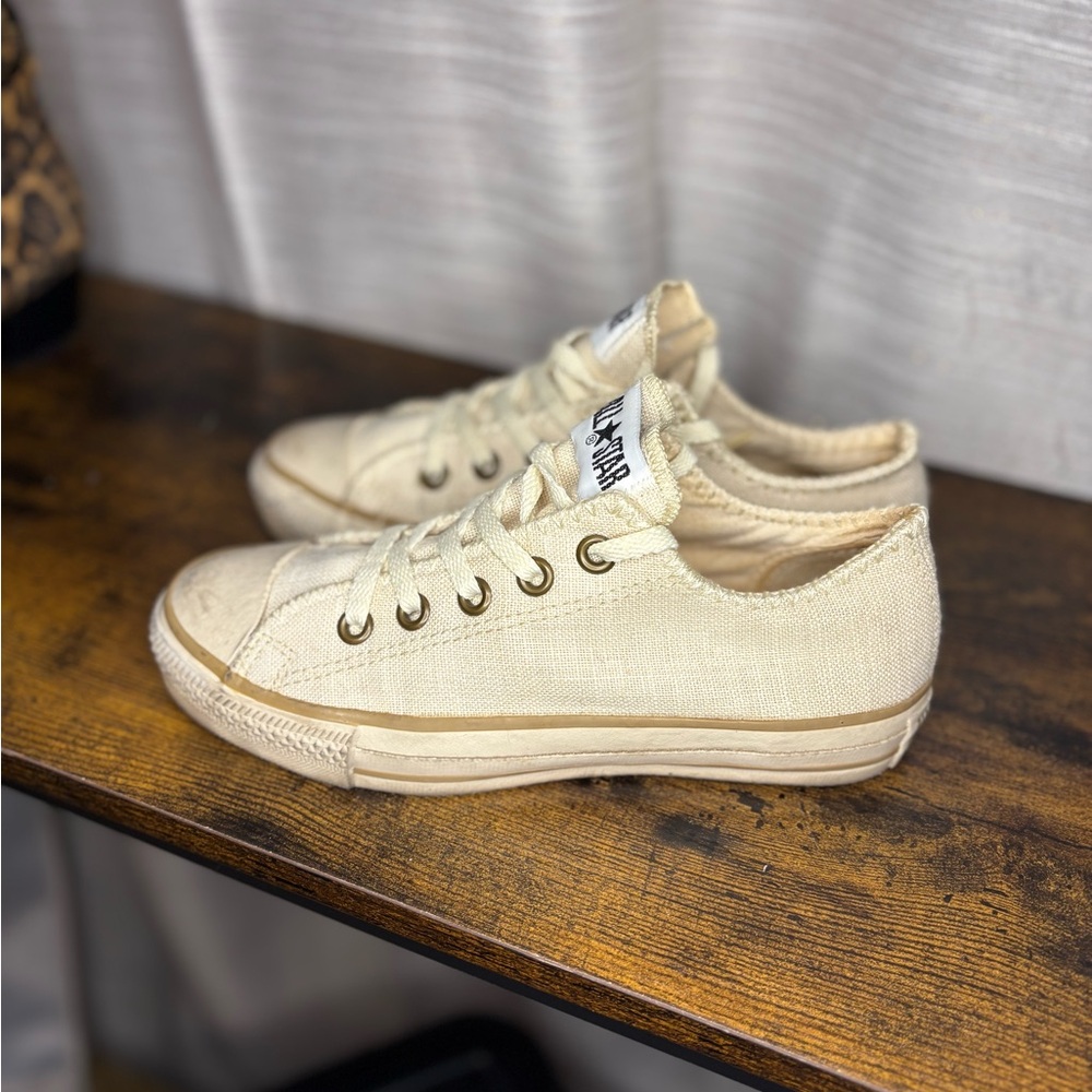 Converse Beige 80’s Vintage Made in USA Canvas Sneakers